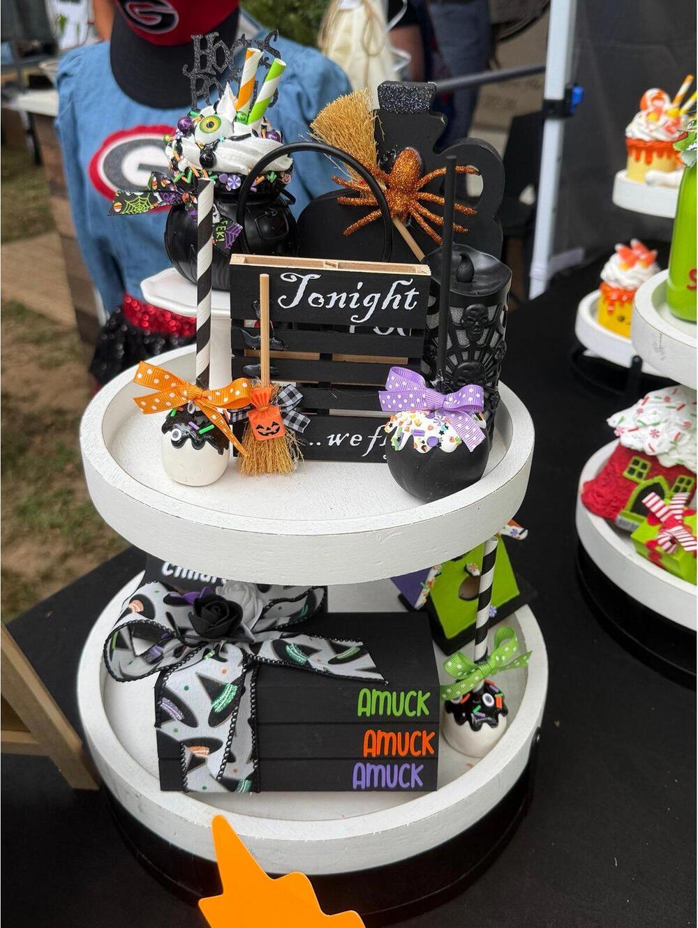 Hocus Pocus Themed Handmade Tiered Tray Large Bundle - Picture 2 of 3